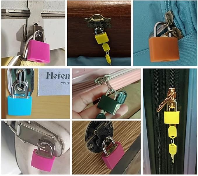 2 Pack TSA Approved Luggage Locks - Suitcase Padlocks with Keys, Travel Baggage Locks for School Gym Lockers, Laptop Bags & Outdoor Gear (Rose Red + Orange)