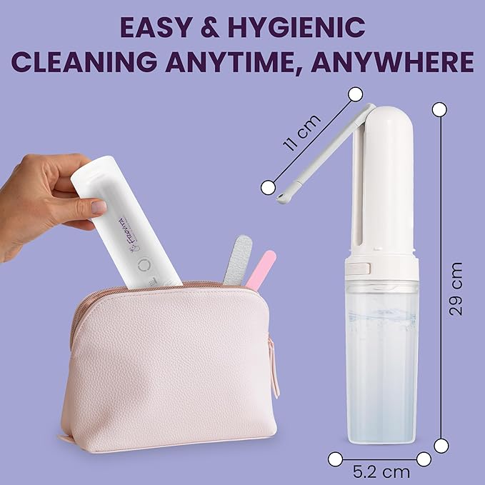 Portable Bidet for Travel – USB-C 800mAh Rechargeable Battery Travel Bidet, IPX7 Waterproof, 3 Adjustable Pressure Modes (Soft to Strong) for Postpartum Care