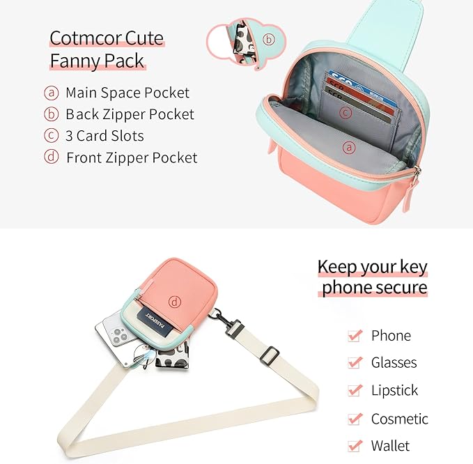 Mothers Day Gifts for Daughter, Birthday Graduation Gifts for 8 9 10 11 12 Year Old Teens Girls Her,Fanny Pack Sling Crossbody Bag Belt Bags Purse, Preppy Teen Girl Gift Trendy Stuff Travel Essentials