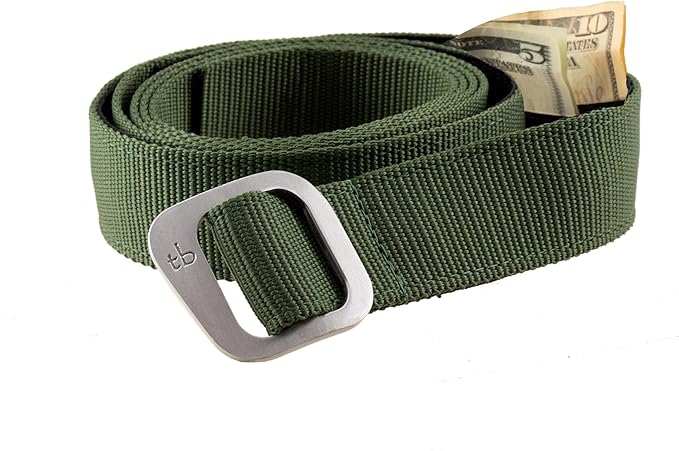 Dakota Travel Money Belt with Hidden Zipper by Thomas Bates (Olive, Adult)