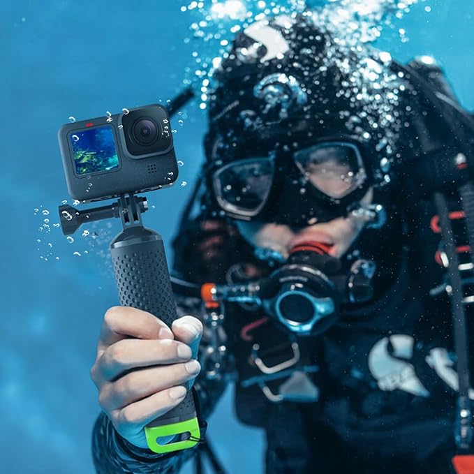 Floating Handle Grip Floaty Stick Waterproof Handler Accessory Compatible with GoPro Hero 13, 12, 11, 10, 9, 8, 7, 6, 5, 4, Session, 3+, 3, Hero(2018), Max, DJI Osmo Action Cameras (Green)