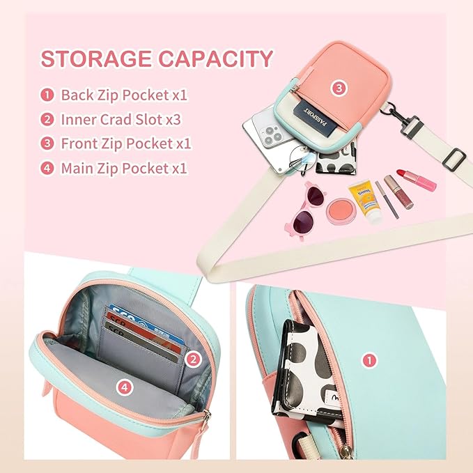 Graduation Mothers Day Gifts for Daughter Teen Girl Her, Fanny Pack Birthday Gifts for 8 9 10 11 12 Year Old Girls, Preppy Crossbody Bag, Adjustable Sling Bag Purse Trendy Stuff Kids Travel Essential