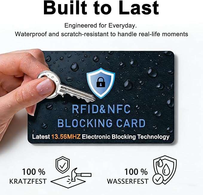 Meliya RFID Blocking Cards 6 Pack, NFC Contactless Bank Debit Credit Card Protector, Anti-Theft Wallet Shield for Passport & ID, Ultra Slim Full Protection Blocker