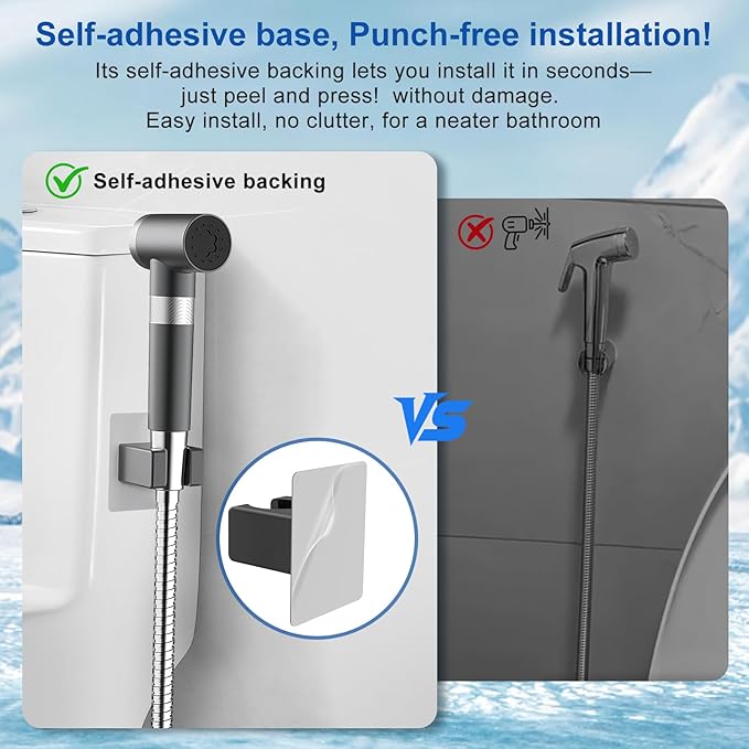FEELSO Handheld Toilet Bidet Sprayer with Filter, Adjustable Water Pressure Filtered Jet Spray for Toilet with Leak-Proof Bidet Hose for Diaper Sprayer, Feminine Hygiene, Pet Shower & Muslim Shower