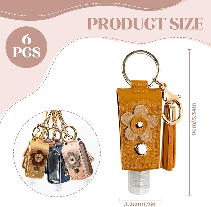 4Pcs Hand Sanitizer Keychain, 30ml Refillable Portable Hand Sanitizer for Toiletry Lotion Liquid Soap Shampoo