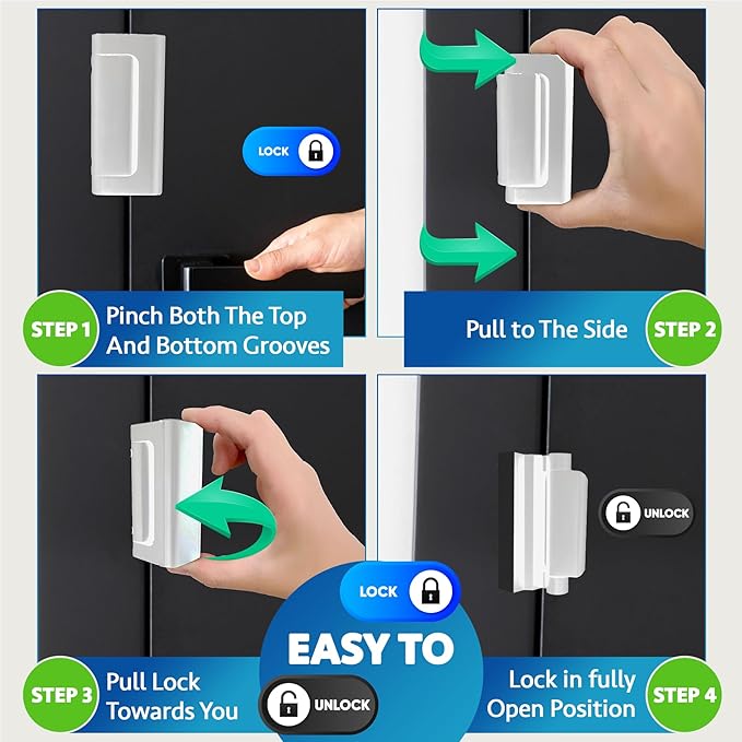 Dwell+Good Door Locks (2-Pack) - Easy To Install Aluminum Home Security Door Locks for Front Door - Child Proof Door Lock for Kids Safety- Withstand 800 lbs of Force & Tamper Proof Top Door Lock Latch