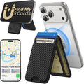 TWZKG for MagSafe Wallet, Works with Apple Find My,5 Card Holder with Stand, Magnetic Phone Wallet for iPhone 17/16/15/14/13/12 Pro Max Plus Air, RFID Blocking Vegan Leather,Carbon Fiber