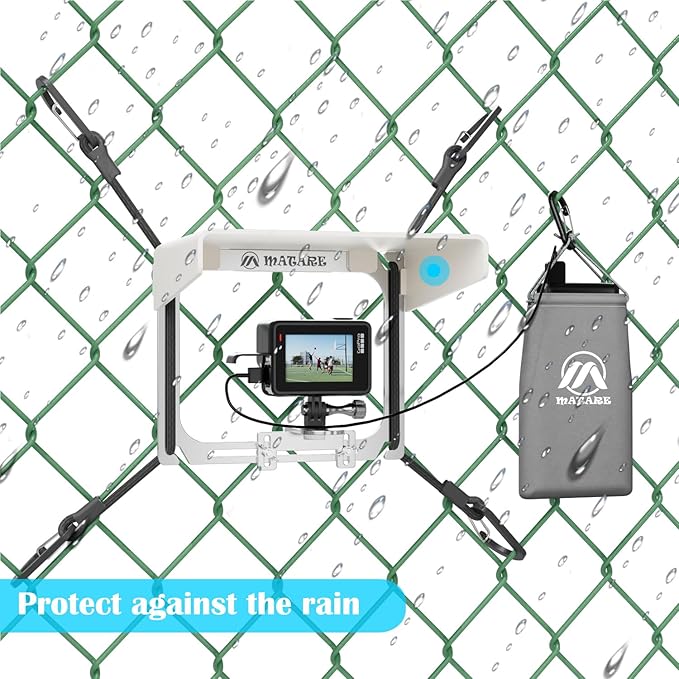 Cell Phone Fence Mount with Shade, Game Recording Mounting Kit Works with Gamechanger, iPhone, Mevo Start, Phones, and GoPro, for Recording Baseball,Softball and Tennis Games(Mini Plus)