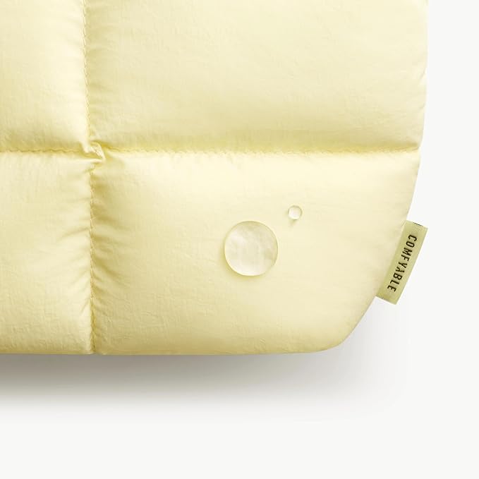 Comfyable Puffy Electronics Organizer Travel Case, Cute Tech Pouch for Women Men, Cable Storage Bag for Charger, Phone, Power Bank, Cord, Compact Tech Accessories Pouch, Butter Yellow
