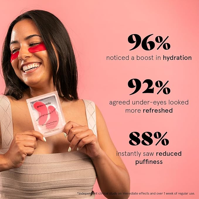 grace & stella Award Winning Under Eye Mask - Mothers Day Gifts for Women - Reduce Dark Circles, Puffy Eyes, Wrinkles, Under Eye Patches - Bachelorette Gifts for Bride - Vegan (24 Pairs, Pink)