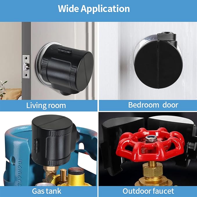 Child Proof Door Knob Cover Lock for Dementia Elderly Safety - Universal ABS Plastic Lock-Out Device for Bedroom, Bathroom, Gas Valve & Outdoor Faucets (Fits Most Circular Knobs)-1 Pack
