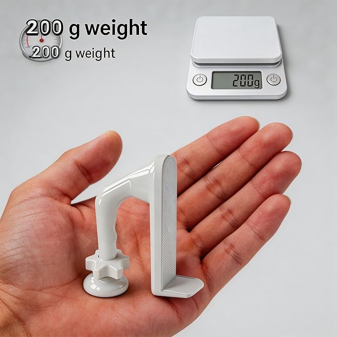 Portable Door Stopper, Aluminum Alloy Anti-Slip Safety Device, Suitable for Personal Protection During Travel or Apartment Living.(White)
