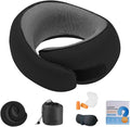 Travel Pillows for Airplanes,2025 New Neck Travel Pillow – Memory Foam Neck Pillow with 360° Support,Compact & Ergonomic for Airplane,Car,Office & Home,Stowable Travel Pillow for Adults (Black)