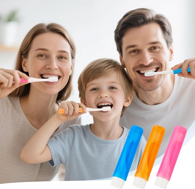 Travel Toothbrush 3 PCS Travel Toothbrush Set Mini Portable Toothbrushes Soft Travels Size Toothbrushes Kit Small Foldable Tooth Brush with Case Cover for Home Camping Hiking Individually Wrapped