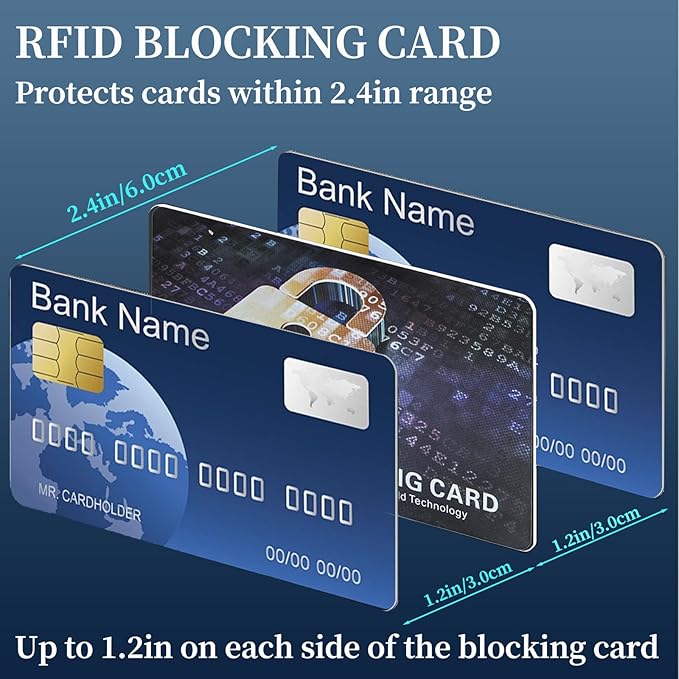 RFID Blocking Card, Contactless Bank Debit Credit Card Passport Protector, One Blocked Card Protects Entire Wallet Purse, ID/IC ATM Card Blocking for Wallet Protection(10 Pack)