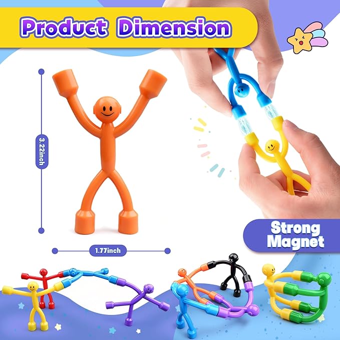 Magnetic Travel Toys for Kids, 20PC Magnetic People Figures Fidget Toys Airplane Car Travel Activities Essential, Sensory Toys for ADHD Autism,Desk Toys for Adults Teens Party Favors