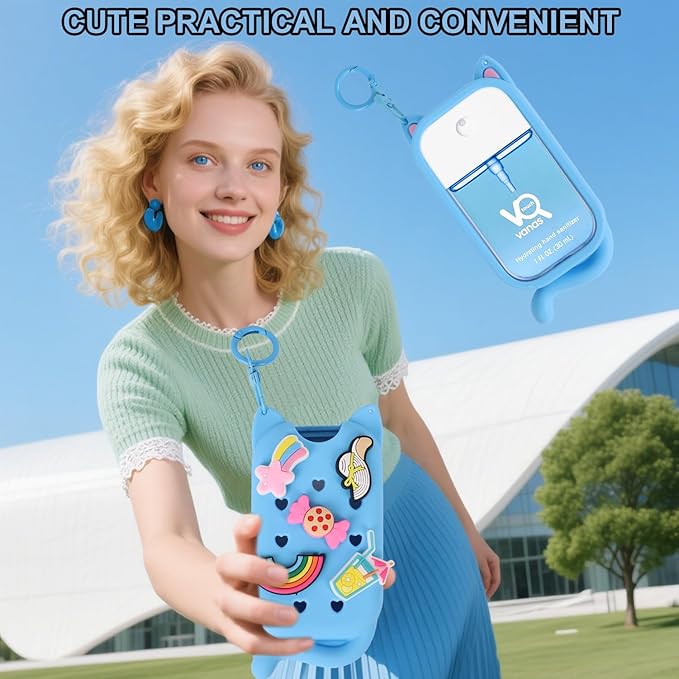 Hand Sanitizer Spray Case for Touchland Case Keychain, Hand Sanitizer Spray Holder Compatible with 5 Decorative Charms.