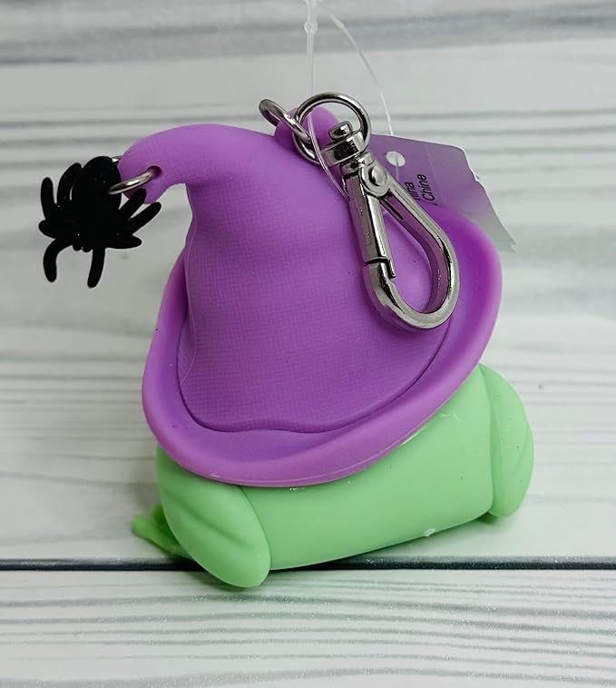 Bath and Body Works Magical Green Frog With Purple Hat Pocketbac Hand Sanitzer Holder
