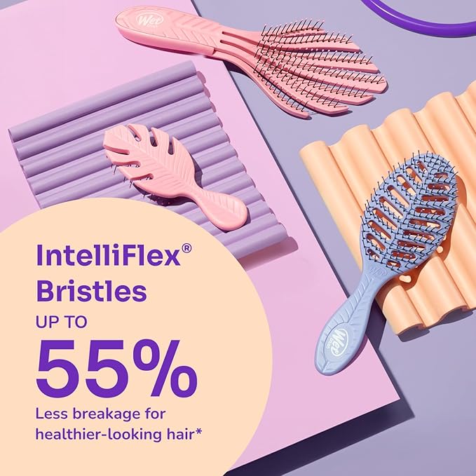 Wet Brush Go Green Mini Detangler, Grey - Detangling Travel Hair Brush - Ultra-Soft IntelliFlex Bristles Glide Through Tangles & Gently Loosens Knots While Minimizing Pain, Split Ends & Breakage