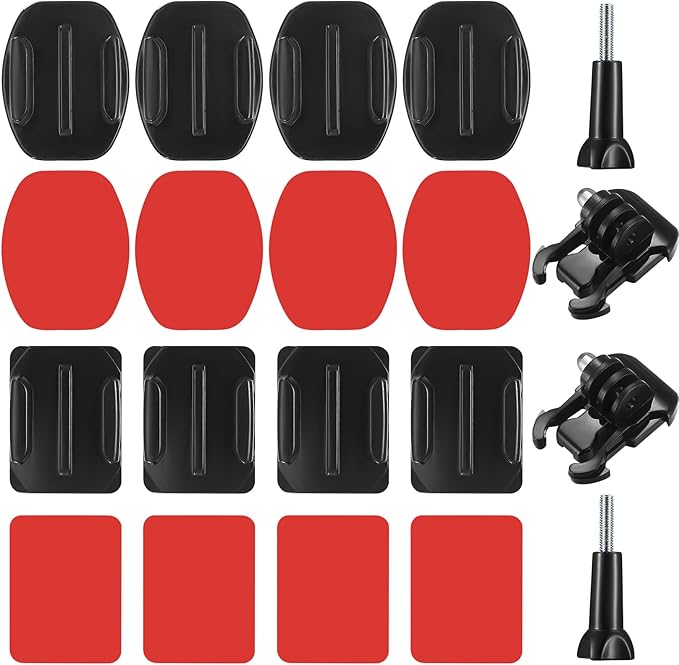 18 Set Helmet Adhesive Sticky Mount, Compatible with GoPro Hero 10/9/8/7, Fusion, 6/5/4, Session, Action Camera