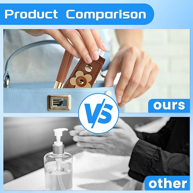 4Pcs Hand Sanitizer Keychain, 30ml Refillable Portable Hand Sanitizer for Toiletry Lotion Liquid Soap Shampoo