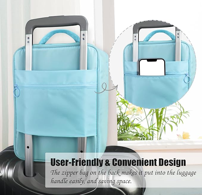 Travel Shoe Bags 2 Pcs of Shoe Organizers Set for Suitcase Hold 3 Pair of Shoes Waterproof Shoe Packing Cubes for Travel and Daily Use Storage Pouch with Handle (Blue+Pink)