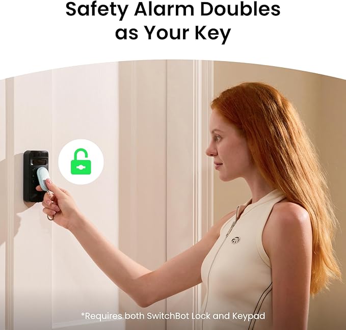 SwitchBot 130 dB Personal Safety Alarm for Women with Apple Find My APP, Extra-Loud Siren & Strobe Light, Waterproof Self Defense Keychain for Women, College Girls and Kids (Black)