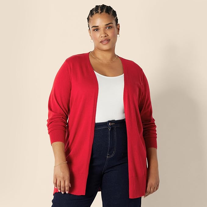 Amazon Essentials Women's Lightweight Long Sleeve Open-Front Cardigan Sweater (Available in Plus Size)