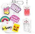 Metyond Dog Silicone Case for Touchland Hand Sanitizer Spray Power Mist 1 FL OZ/30ML for Touchland Case with Keychain, with Cute Charms Accessory Cute Travel Case (1PCS White)
