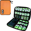 Lcsmaokin Electronics Travel Organizer,Portable Waterproof Electronic Travel Storage Bag for Small Charging Cord Storage,Charger,SD Card etc,for Travel,Business-Orange Green