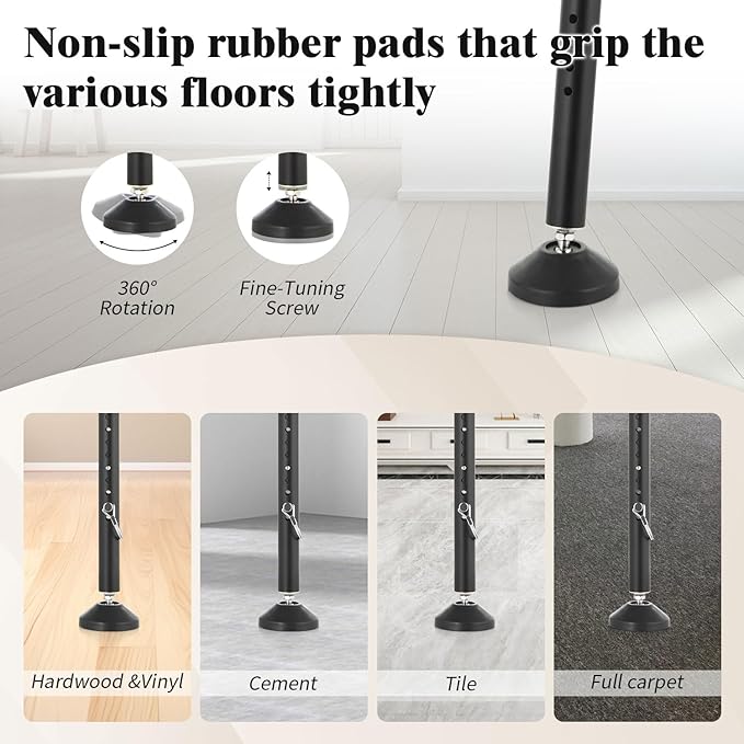 2 Pack Door Stoppers Security Bar, Heavy Duty Sliding Door Lock, Adjustable 21"-49" Safety bar for Sliding Glass, Hinged Doors, Window & Patio, Door Jammer for Home, Apartment, Hotel, Travel (Black)