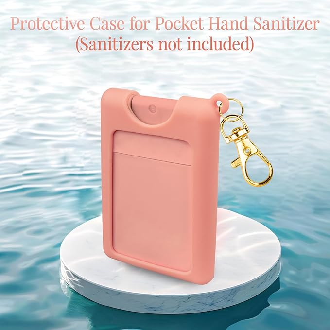 Silicone Case Compatible with Noshinku Pocket Hand Sanitizer, Protective Case with Keychain for Travel Size
