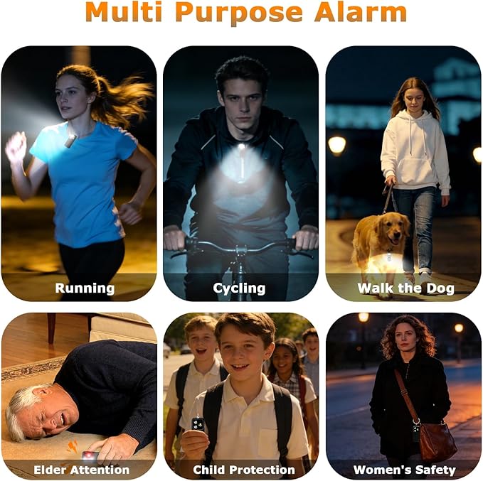 Rechargeable Personal Safety Alarm for Women, 150dB Emergency Siren with Strobe Light, Keychain Safety Alarm with Pull Pin, Compact Self Defense Alarm for Walking, Travel, College and Everyday Carry