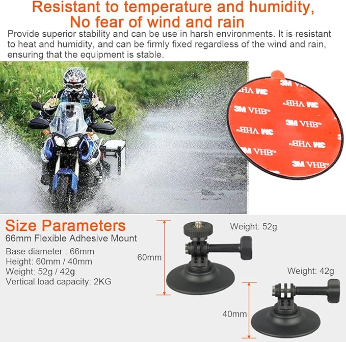 Flexible Adhesive Mount Kit Helmet Camera Mount for Insta360 X5 X4 X3 GO One X RS Gopro Hero 13/12/11/10 Max DJI Action 5 Pro 4 Camera Accessories for Flat and Curved Surfaces