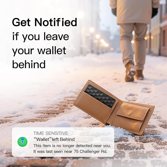 2026 Smart Card Air Tag | Bluetooth Wallet GPS Tracker [Apple MFi Certified iOS Only] | Thin Eco-Friendly Alternative Work with Apple Find My | 6-10 Years Battery | Find Item Locator for Keys, Bags