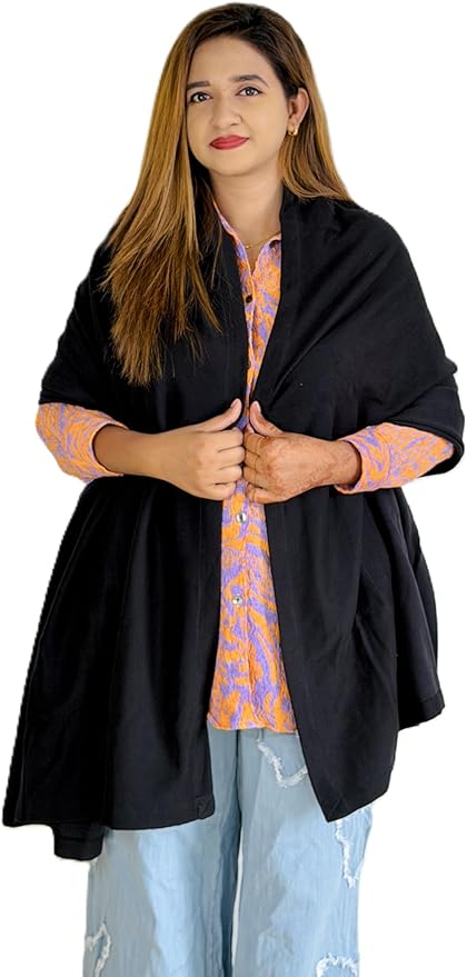 Wayfarer Shawl with Pouch | Voyagers Comfort Set with Luxury Travel Scarf, Eye Mask, Satin Scrunchies & Travel Pouch
