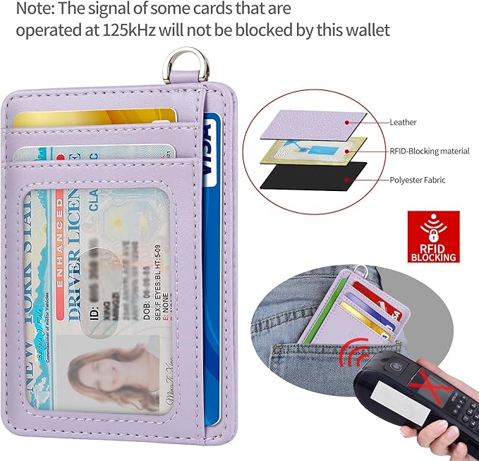 EcoVision Slim Minimalist Front Pocket Wallet, RFID Blocking Credit Card Holder Wallet with Detachable D-Shackle for Men Women