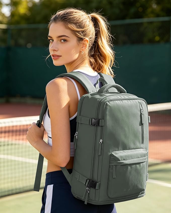 VGCUB Carry on Travel Backpack for Women Men Large Laptop Gym Work Frontier Airlines Personal Item Bag Business Airport Lightweight Backpack Flight Approved Mochilas de Viaje Green
