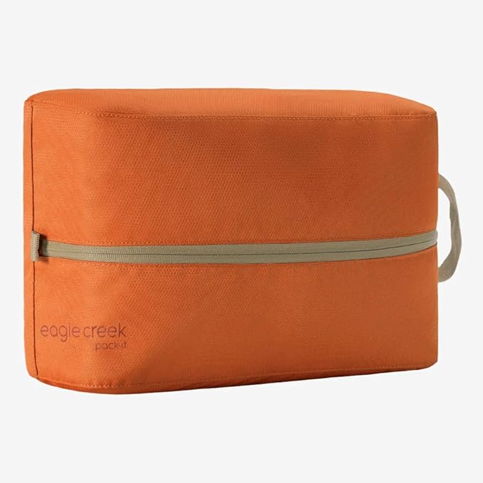 Eagle Creek Pack-It Reveal Multi Shoe Cube - Dual-Compartment Shoe Cube for Optimizing Luggage Space - Travel-Friendly - Easy-Grab Zipper & Quick Grab Handle - Lightweight & Portable - Mandarin