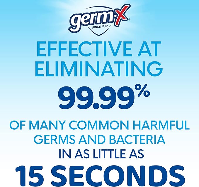 Germ-X Advanced Hand Sanitizer, Less Drying Moisturizing Clear Gel, No Rinse Formula, Large Family Size Pump Bottle, 34 Fl Oz (1 Liter) (Pack of 4)