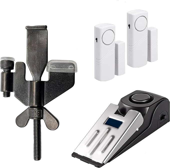 All in one Original Trustella Heavy-Duty Portable Door Lock - Stainless Steel Security Tool for Enhanced Safety - Ideal for Home, Travel, Hotels, Apartments