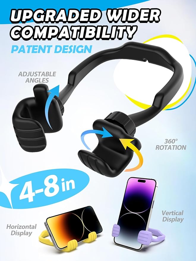 CALDEVER Stocking Stuffers for Men Women Teens Kids Gifts for Men Christmas: Thumbs Up Lazy Phone Stand Holder Funny Gadgets Teenage Boys Girls Dad Father Mother Mom (Black+Purple+White+Yellow, 4)