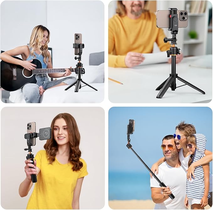 VRIG Phone Holder/Hot Shoe Mount Adapter Kit Compatible with Action Camera GoPro Hero 11 10 9 8 7 6 5, DJI OSMO Action/Action 2, iPhone13 Pro Max, Samsung, Attaching on DSLR Camera or Ring Light