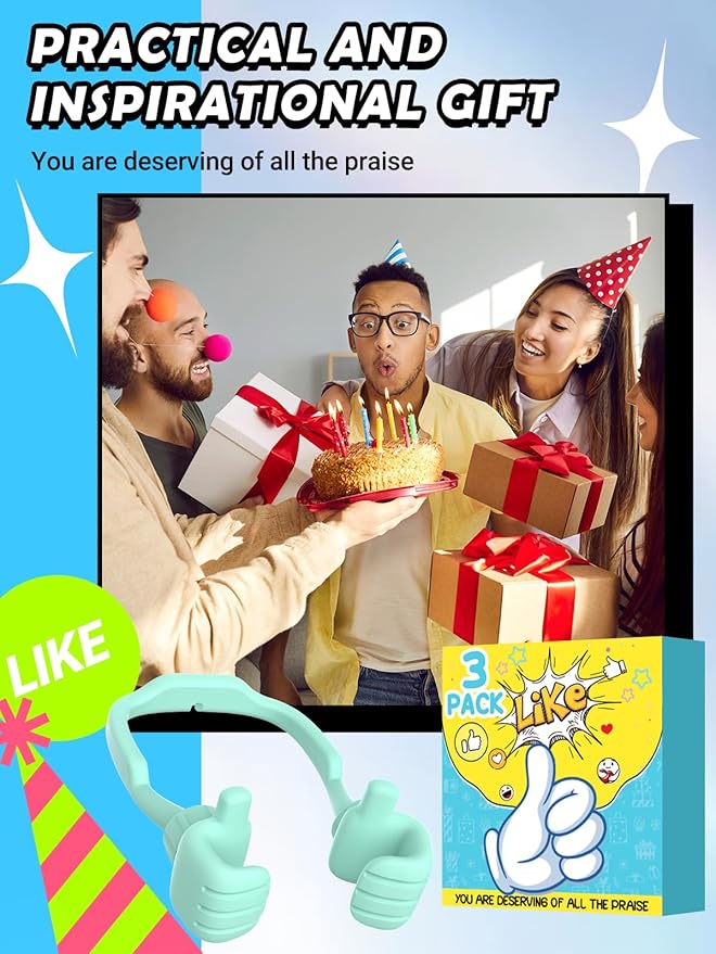Teens Boys Adults Kids Men Gifts: Thumbs Up Lazy Phone Stand Cell Phone Holder for Desk Funny Gift for Teenager Girl Him Men Women Wife Cool Gadgets Stuff Stocking Stuffers Birthday Gifts Ideas