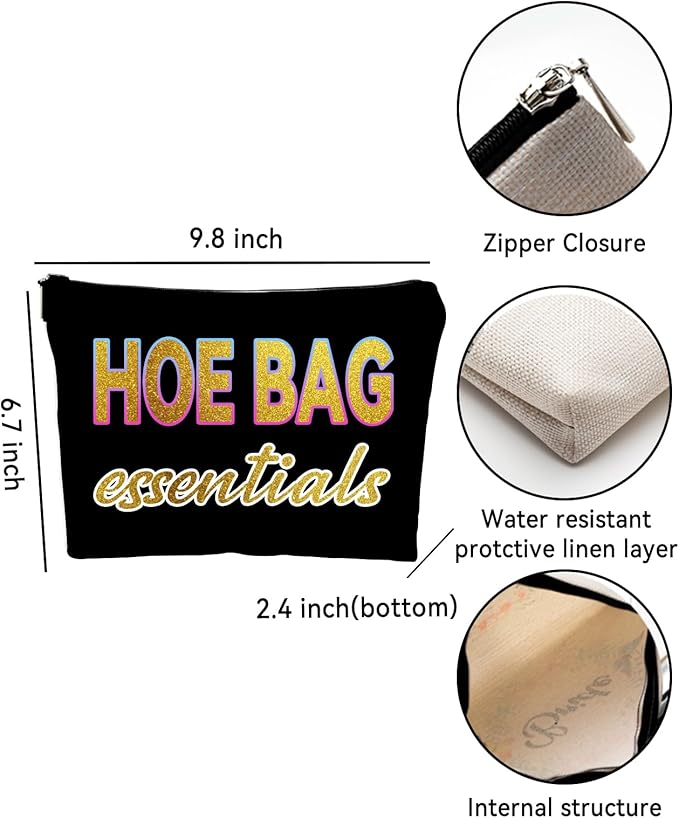 ZUYUROU Funny Gifts for Women, Friends, Hostess Gift Ideas Cool Gifts for Women Girls Birthday Gift Ideas Gag gifts Girls Weekend Overnight Fun Makeup Travel Bag Cosmetic Bag - Golden
