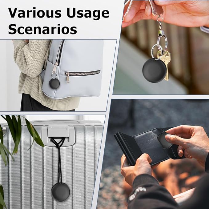 Bluetooth Tracker for Android (2Pack, Black), Works with Google Find Hub App, IP67 Waterproof, Replaceable Battery, Tracker Device for Vehicles, Keys, Luggage, Backpack Travel and Commute