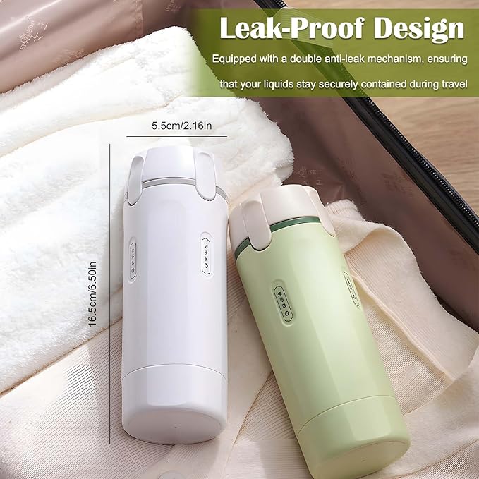 4 in 1 Travel Bottles for Toiletries - Refillable, Leak Proof, Portable Containers for Shampoo Lotion Conditioner Cream - Transparent with Scale and Label - for Business Trips Gym Camping (Green)