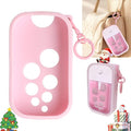 Silicone Case for Touchland Hand Sanitizer Spray 1 fl oz,Protective Case with Dual Keychains and Back Hole Design,Portable Hand Sanitizer Holder Keychain for Daily Outings, Travel & More (Pink)
