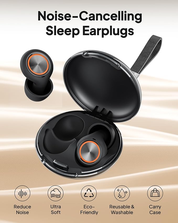 Ear Plugs for Sleeping, Soft Reusable Silicone EarPlugs for Sleep, Noise Cancelling 45dB Earbuds with 8 Eartips and Case, High-Fidelity Ear Plugs for Noise Reduction&Snoring, Concerts, Work, Airplane