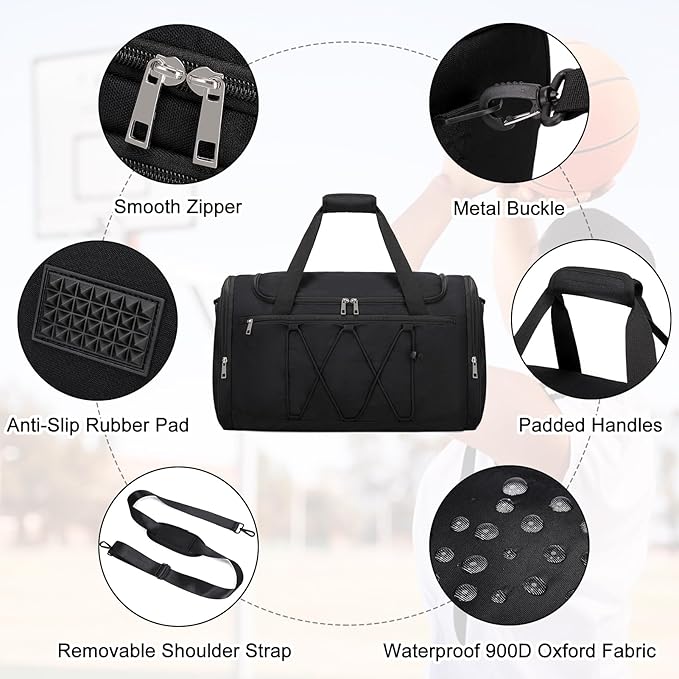 Scothen Sneaker Bag for Travel, Outdoor Sports Gym Bag Shoe Bags for 4 Pairs of Sneakers up to Size 14, Travel Duffel Bags with 3 Adjustable Dividers & Shoulder Strap, Sneakerhead Gift